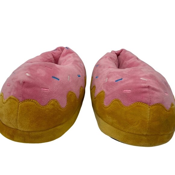 Oooh Geez Women's Funny Donuts with Sprinkles Fluffy House Slippers NWOT - Picture 5 of 6